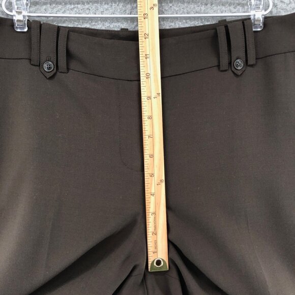 LOFT Pants Womens 14 Petite Ann Brown Wool Blend Lined Wide Leg Office Career - Picture 9 of 12